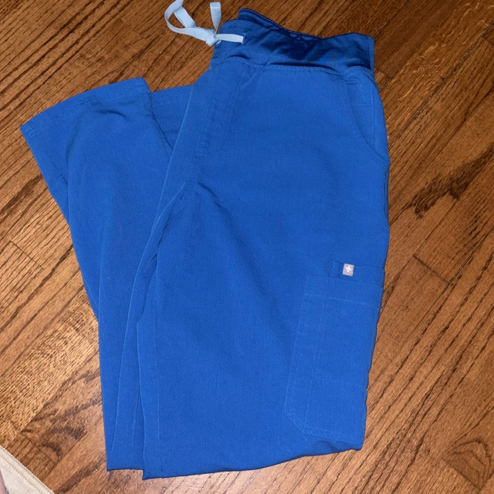 Figs Royal Blue High Waisted Yola Skinny Scrub Pants